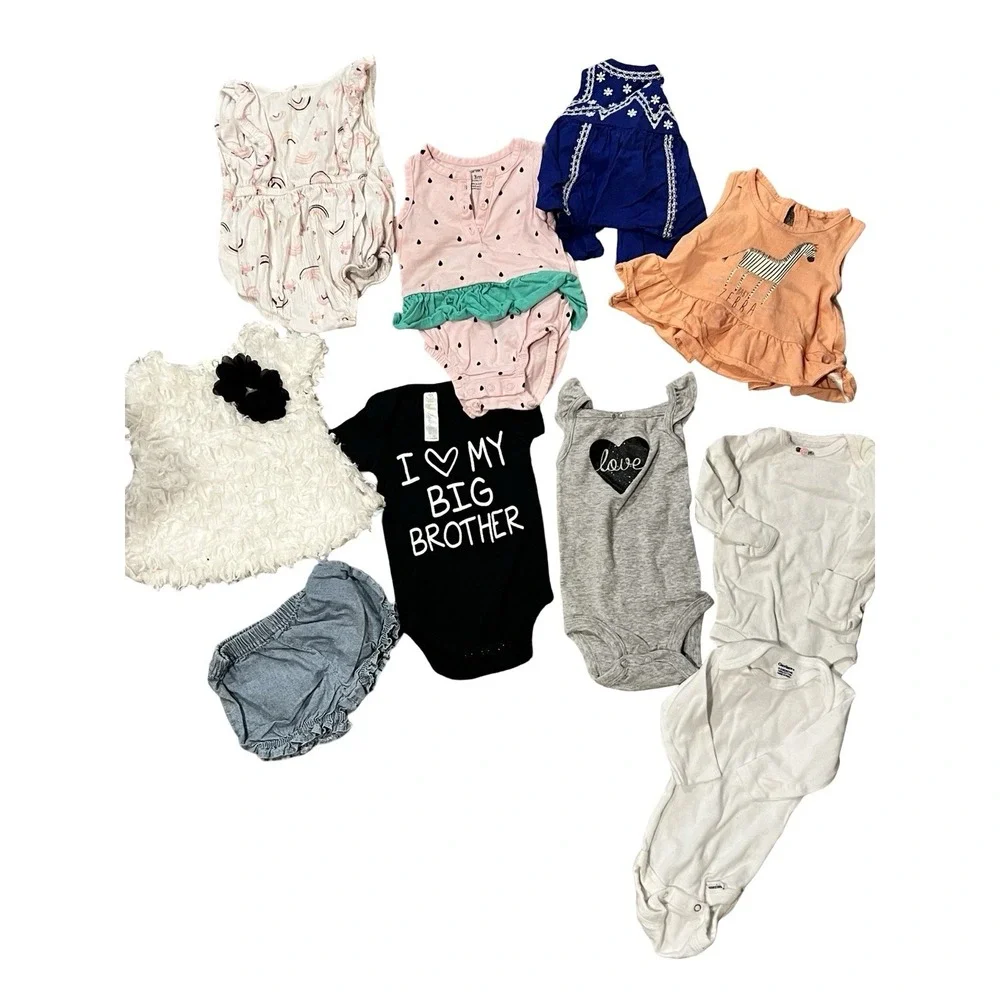 Baby Girl‎ 0-3 Mos Carters Guess Old Nany Pink Outfits Tops Lot of 10 Items
